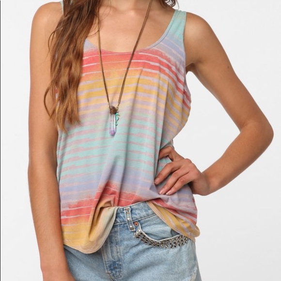 Urban Outfitters Tops - Urban Outfitters multicolor rainbow tank top